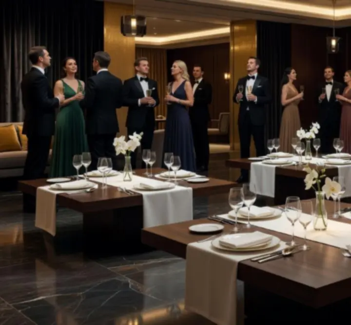 Lounge atmosfera s gostima tijekom večernjeg događaja u Casino Tomicu